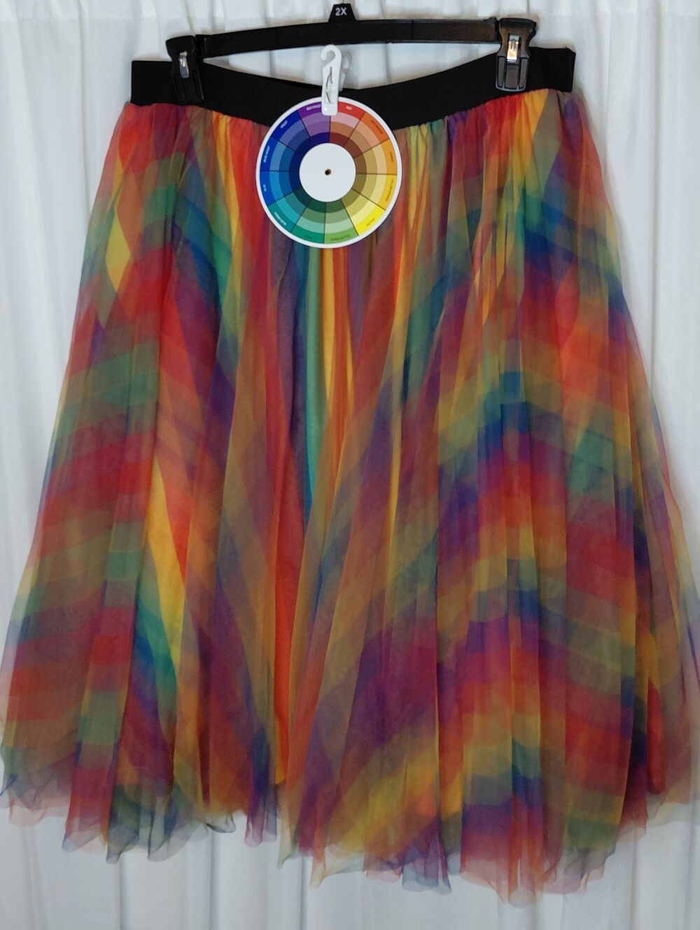 torrid Black Waistband with Rainbow Sheer Overlay Size 2 / 18 - 20 With Pockets